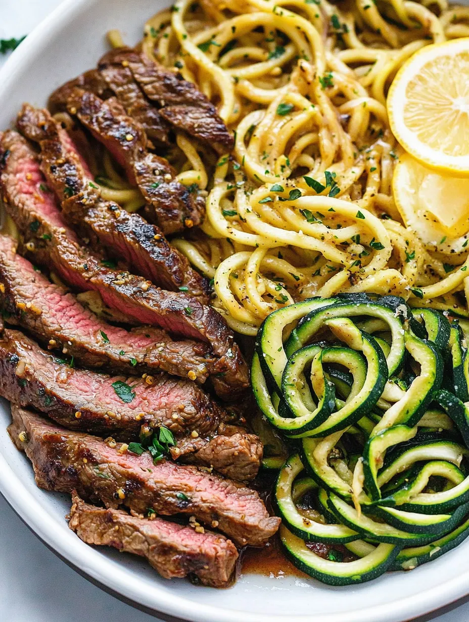 Garlic Butter Steak & Zucchini Noodles