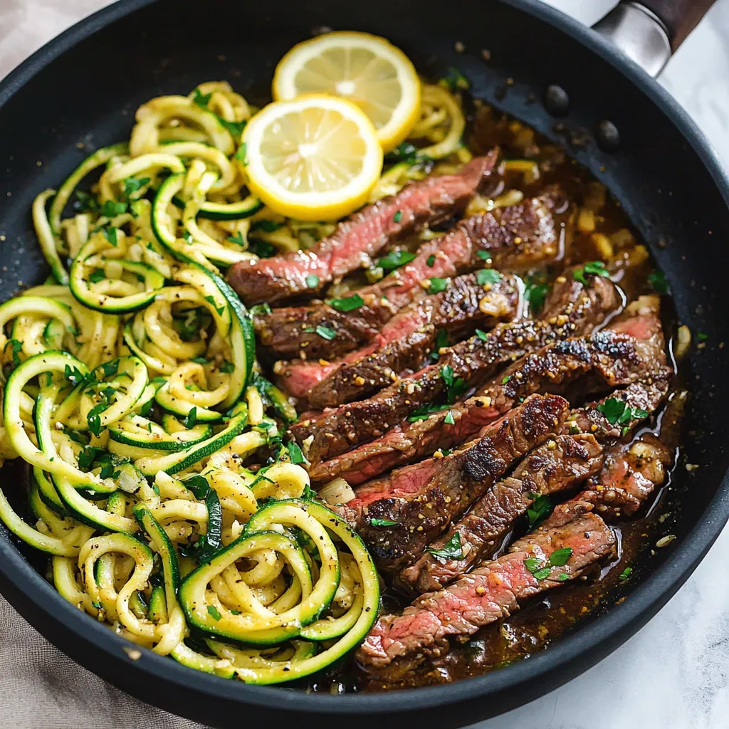 Garlic Butter Steak & Zucchini Noodles