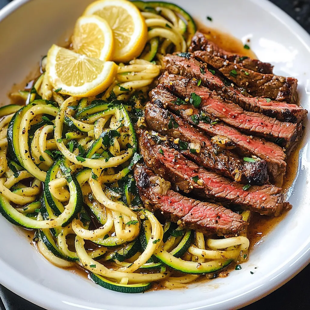 Garlic Butter Steak & Zucchini Noodles