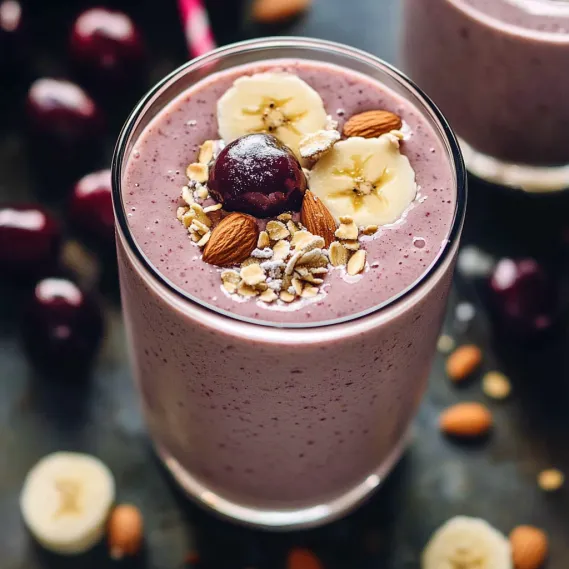 A glass of yogurt with bananas and berries.