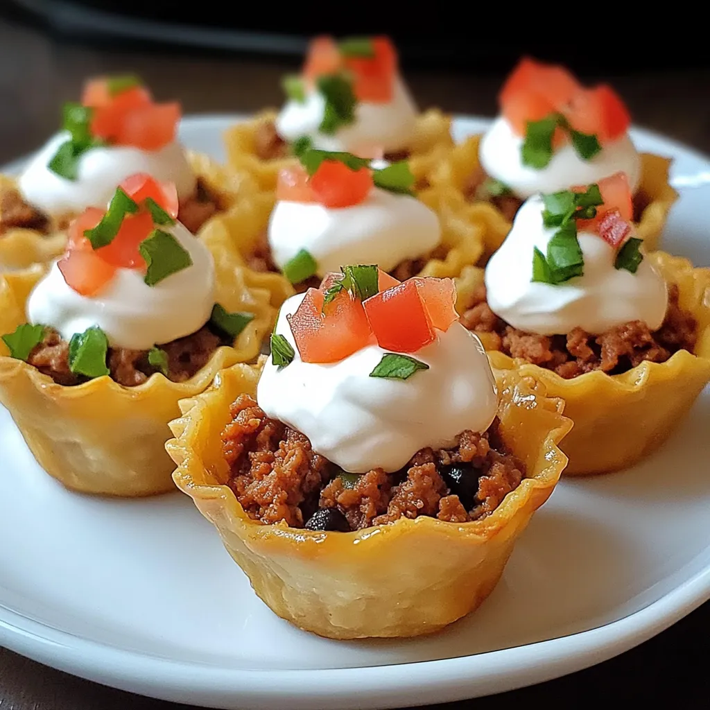 Mini Taco Cupcakes with Zesty Ground Beef and Cheese