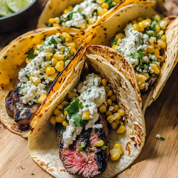 A plate of food with meat and corn.