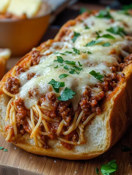 A sandwich with meat and cheese.