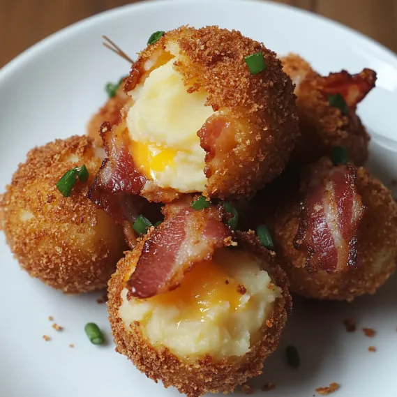 Bacon wrapped cheese balls on a plate.