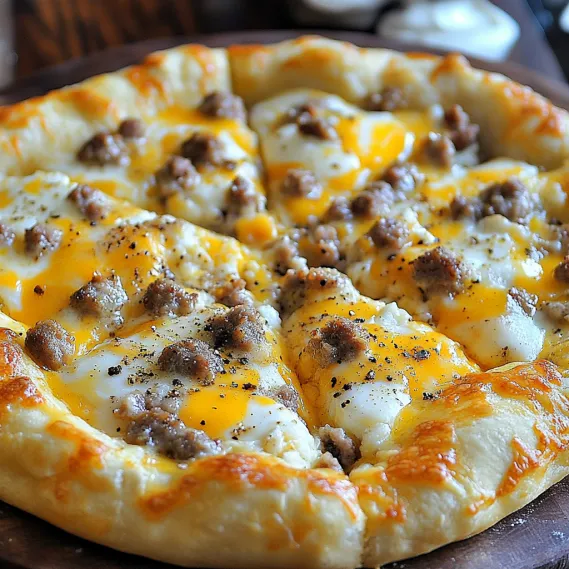 A pizza with cheese and meat on it.