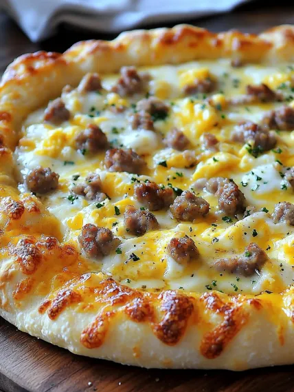 A pizza with meat and cheese on top.