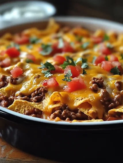 A bowl of food with tomatoes and cheese.