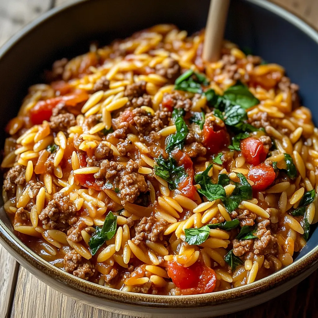 Ground Beef Orzo