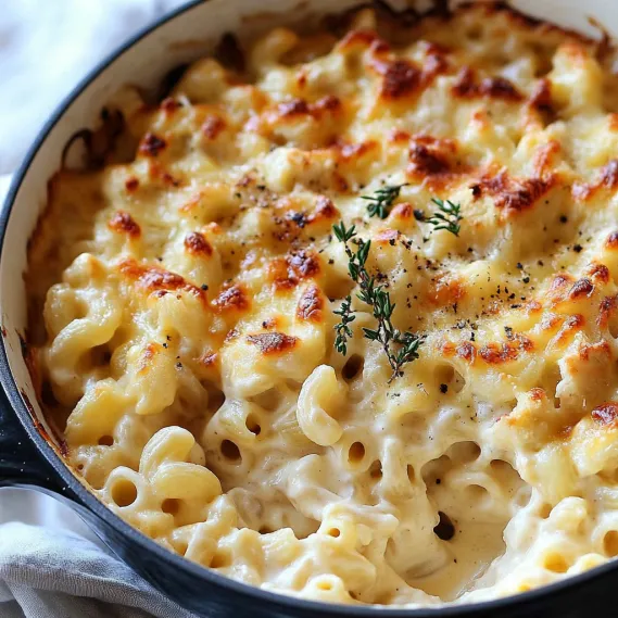 A bowl of macaroni and cheese.