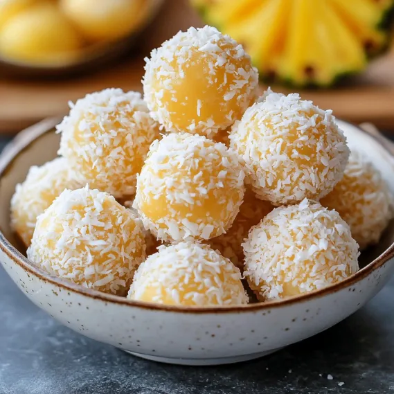 A bowl of coconut balls.