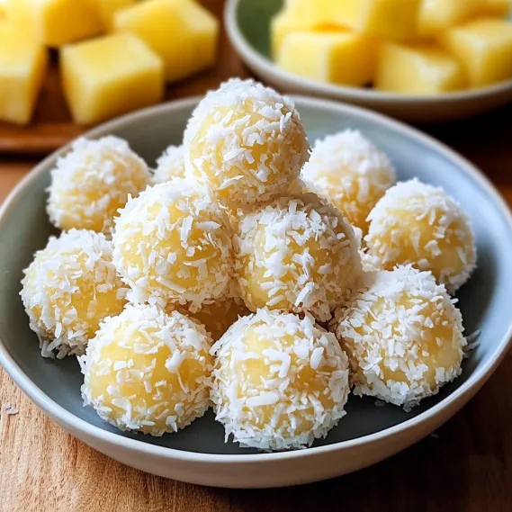 A bowl of coconut balls.