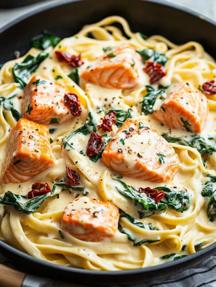 A plate of food with fish and pasta.