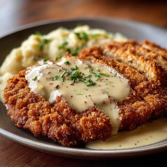 A plate of food with chicken and potatoes.