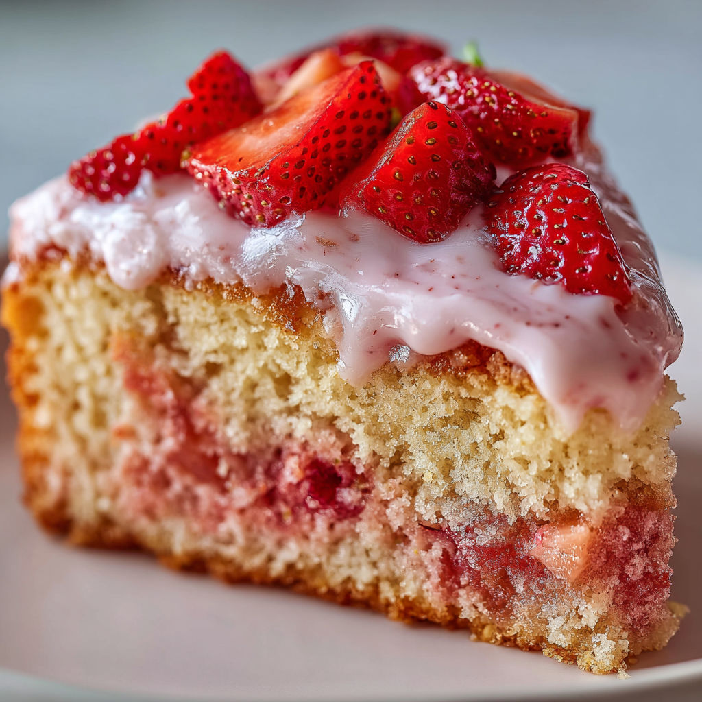 Honeybun cake with pink strawberry frosting.