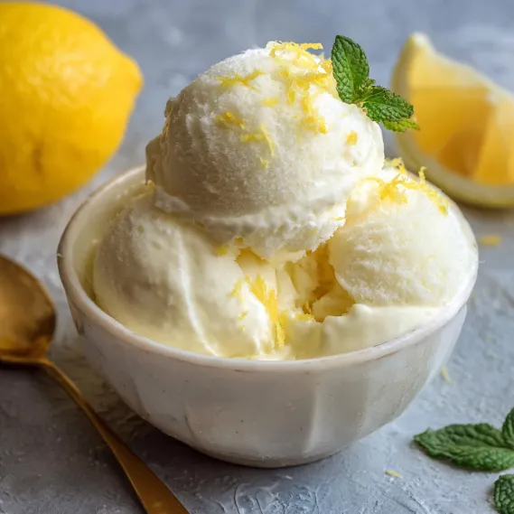 A bowl of lemon sorbet.