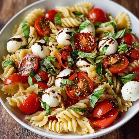 A bowl of pasta with tomatoes and cheese.