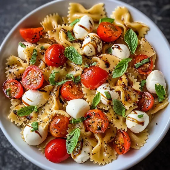 A bowl of pasta with tomatoes and cheese.