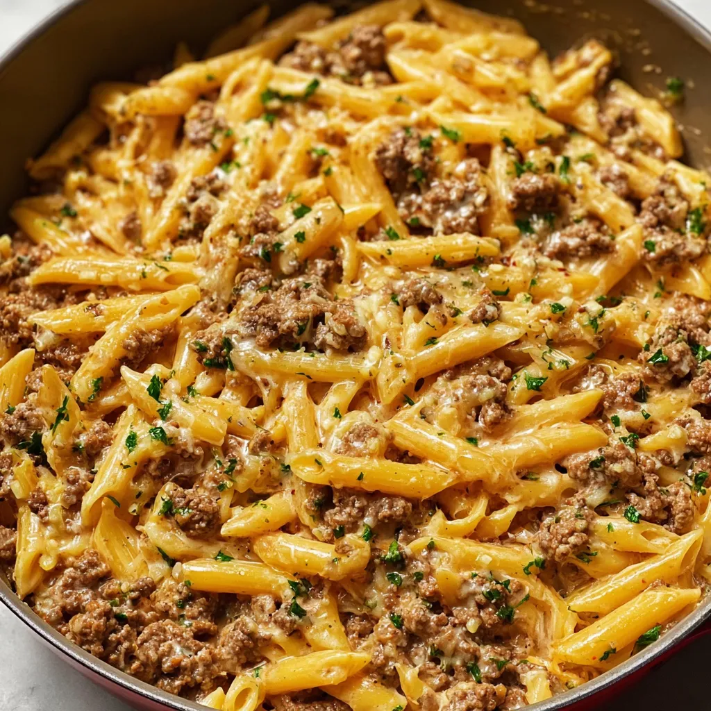 Creamy Beef and Garlic Butter Pasta