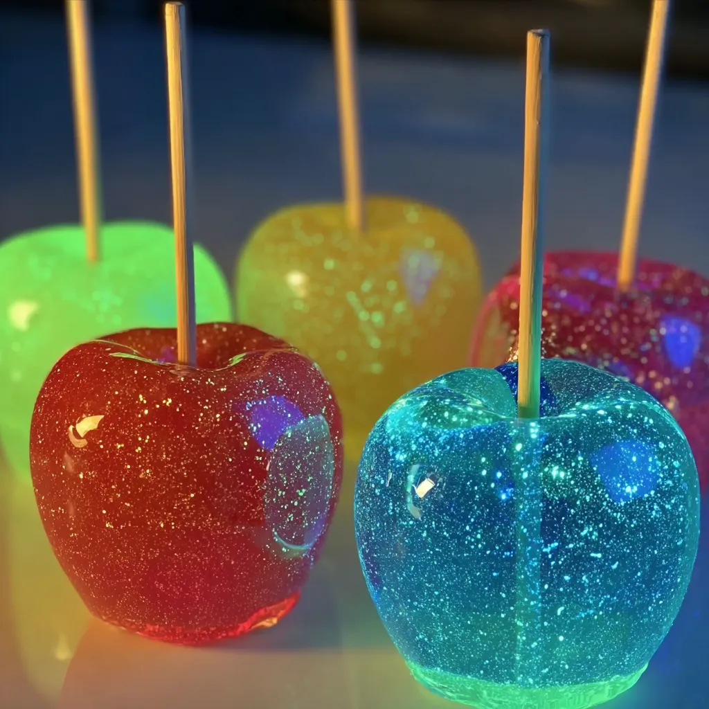 Glow in the Dark Jolly Rancher Candy Apples