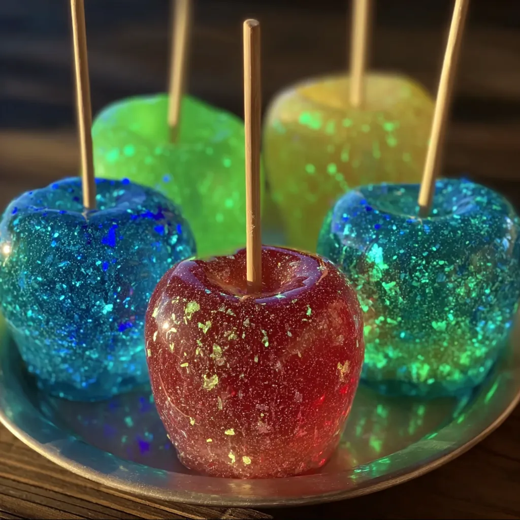 Glow in the Dark Jolly Rancher Candy Apples