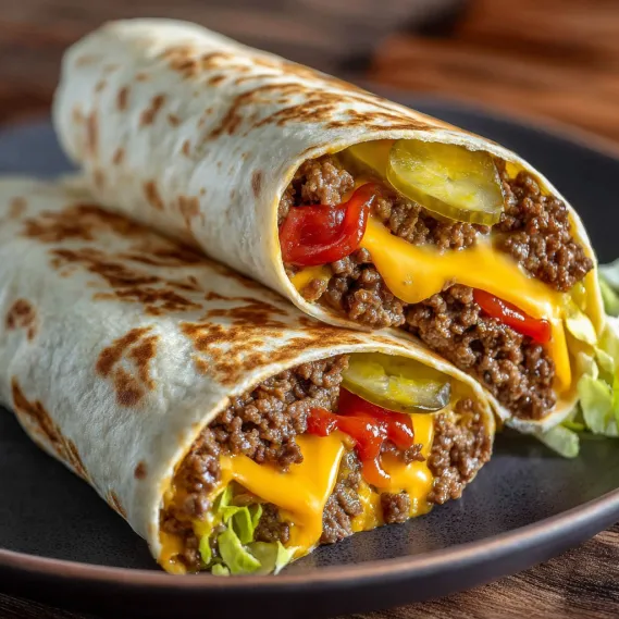 A burrito with lettuce and cheese.