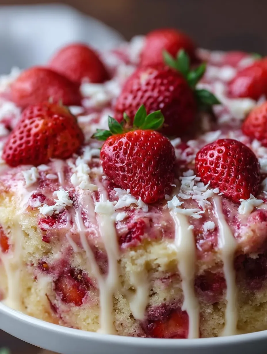 Strawberry Earthquake Cake