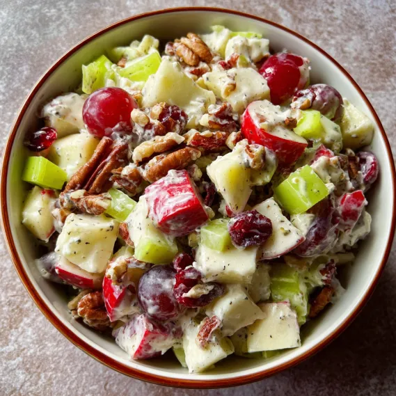 A bowl of fruit salad with nuts.
