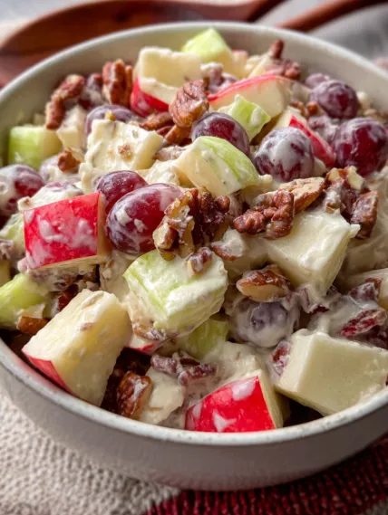 A bowl of fruit salad with nuts.