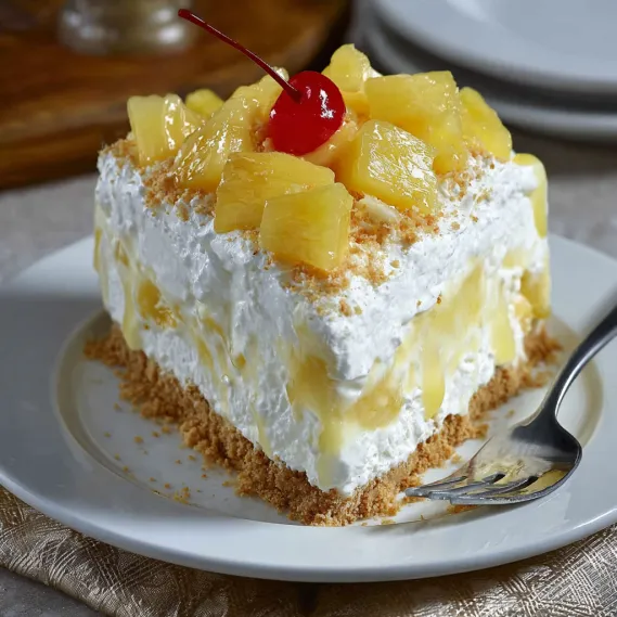 A slice of pineapple upside down cake.
