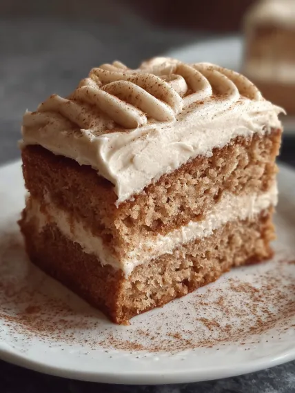 A slice of cake on a plate.