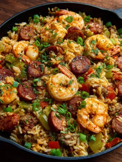 A plate of shrimp and rice.