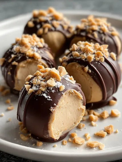 Chocolate covered peanut butter balls.