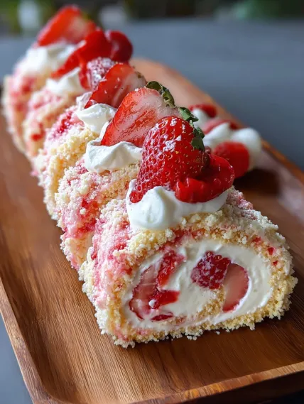 A cake with strawberries on top.
