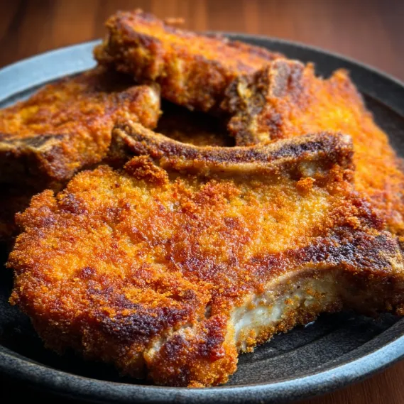 A plate of fried meat.