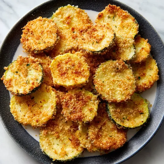 A plate of fried zucchini.