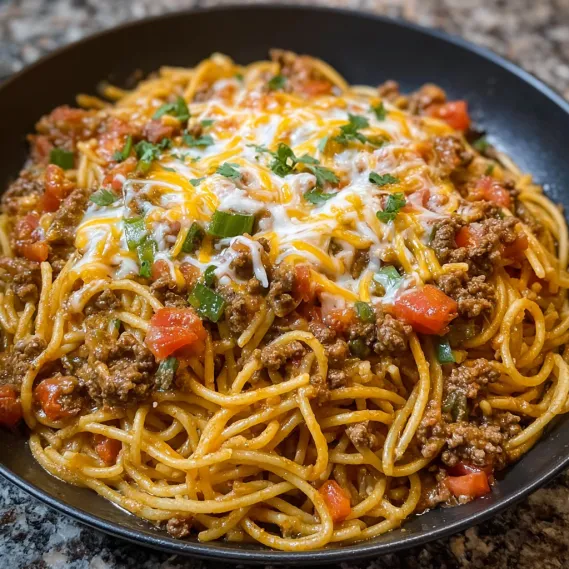 A bowl of spaghetti with meat sauce.