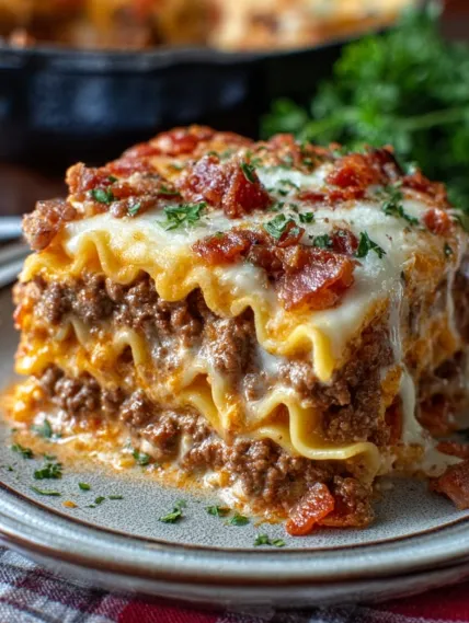 A plate of food with a slice of meat and cheese.