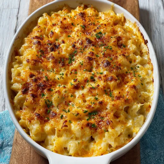 A white bowl with a casserole in it.