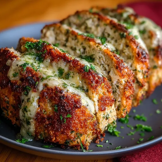 A plate of food with a green herb on top.