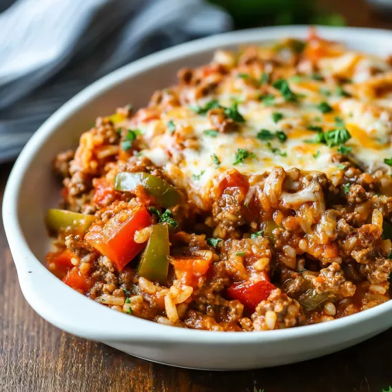 A bowl of food with rice and meat.