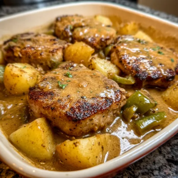 A plate of meat and potatoes.