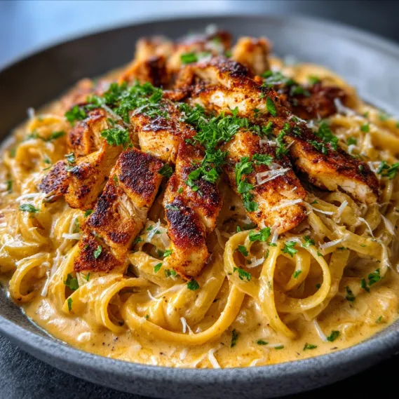 A plate of food with chicken and noodles.