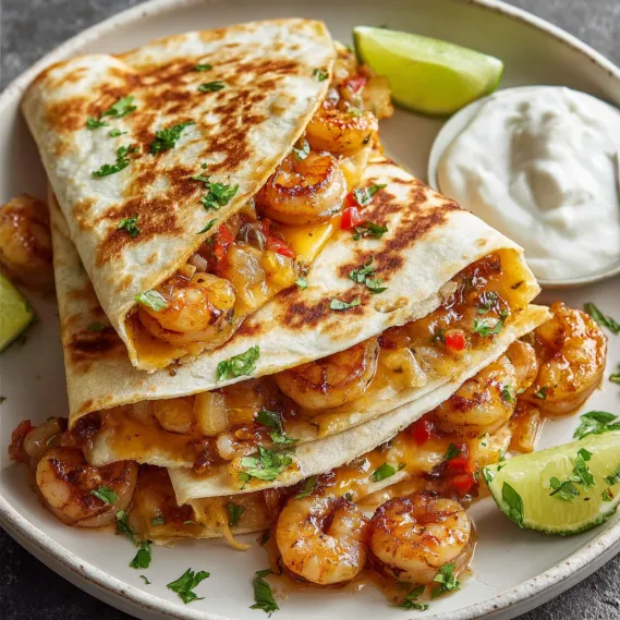 A plate of shrimp and cheese.
