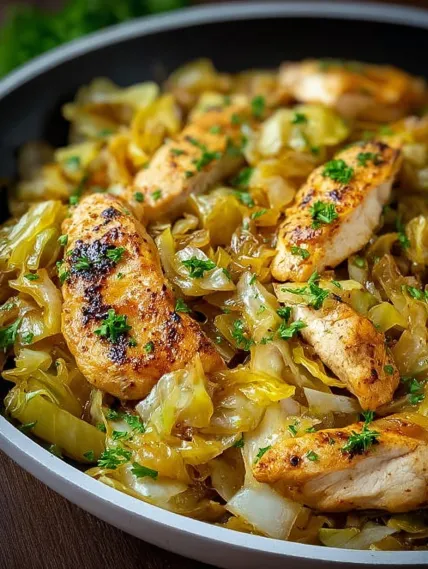 A bowl of food with chicken and vegetables.