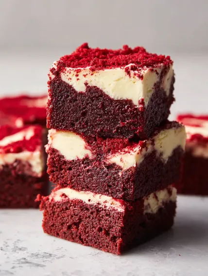 A slice of red velvet cake.