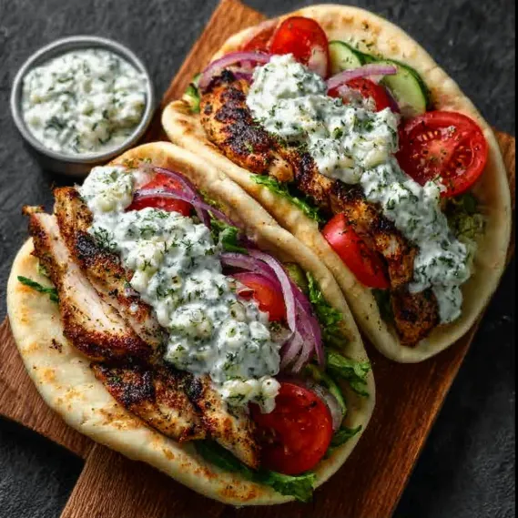 Two chicken sandwiches with tomatoes and blue cheese.