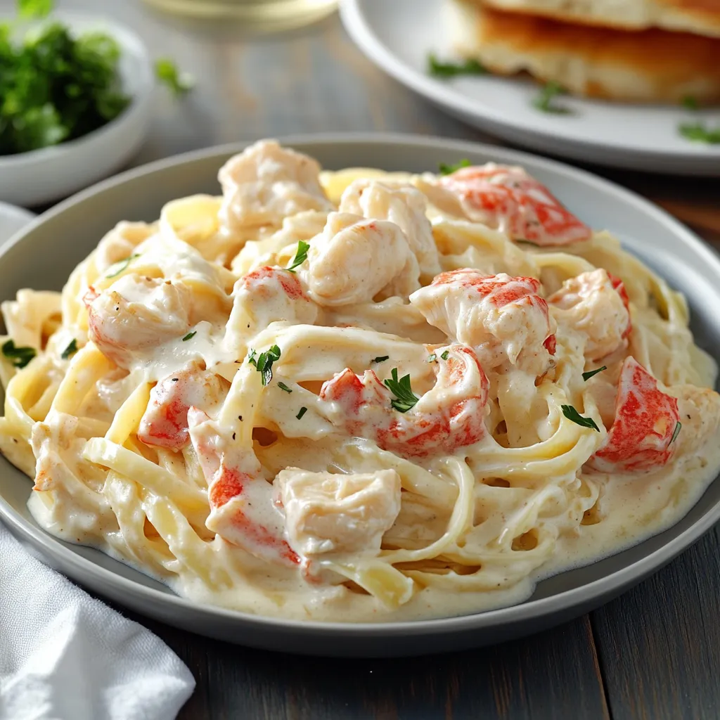 creamy Crab Fettuccine Alfredo