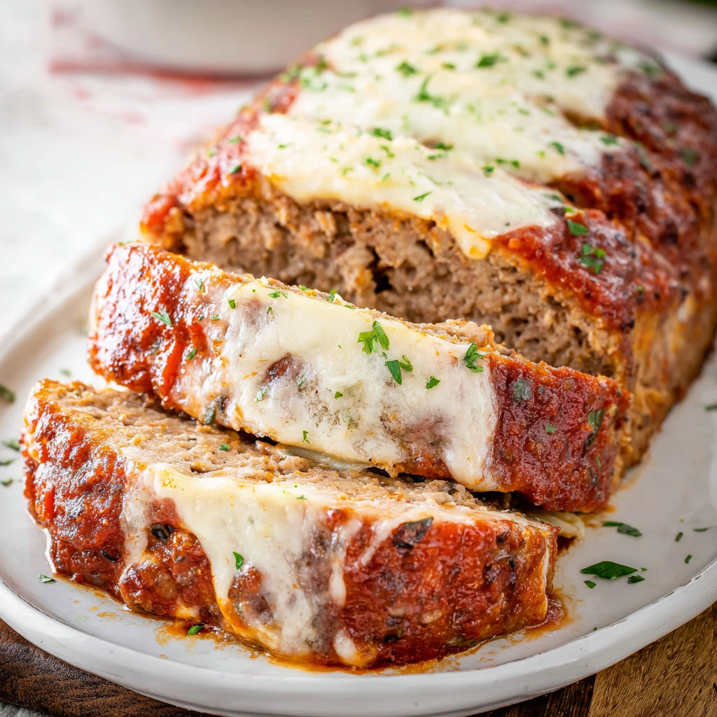 A slice of Italian meatloaf on a plate.