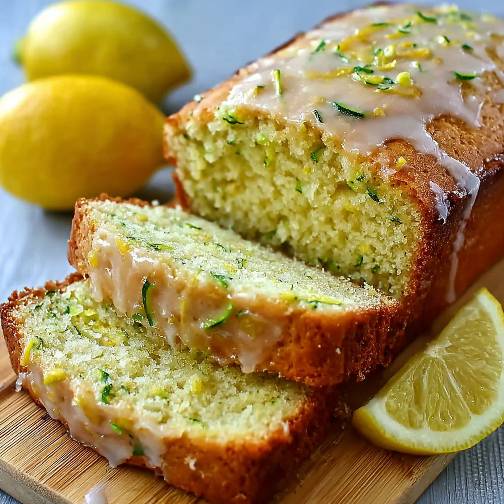 A slice of lemon zucchini bread.