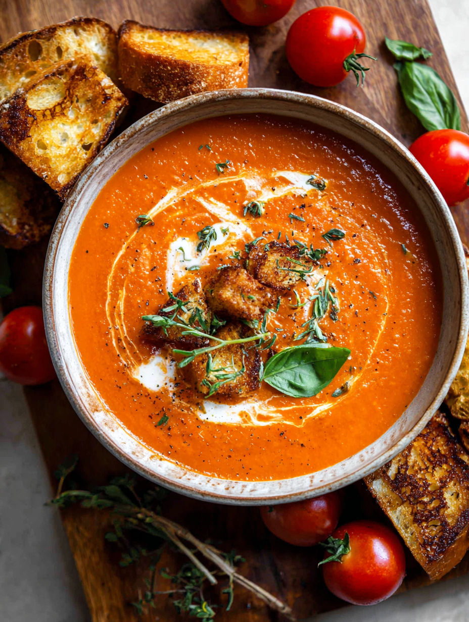 A bowl of soup with a spoon in it.